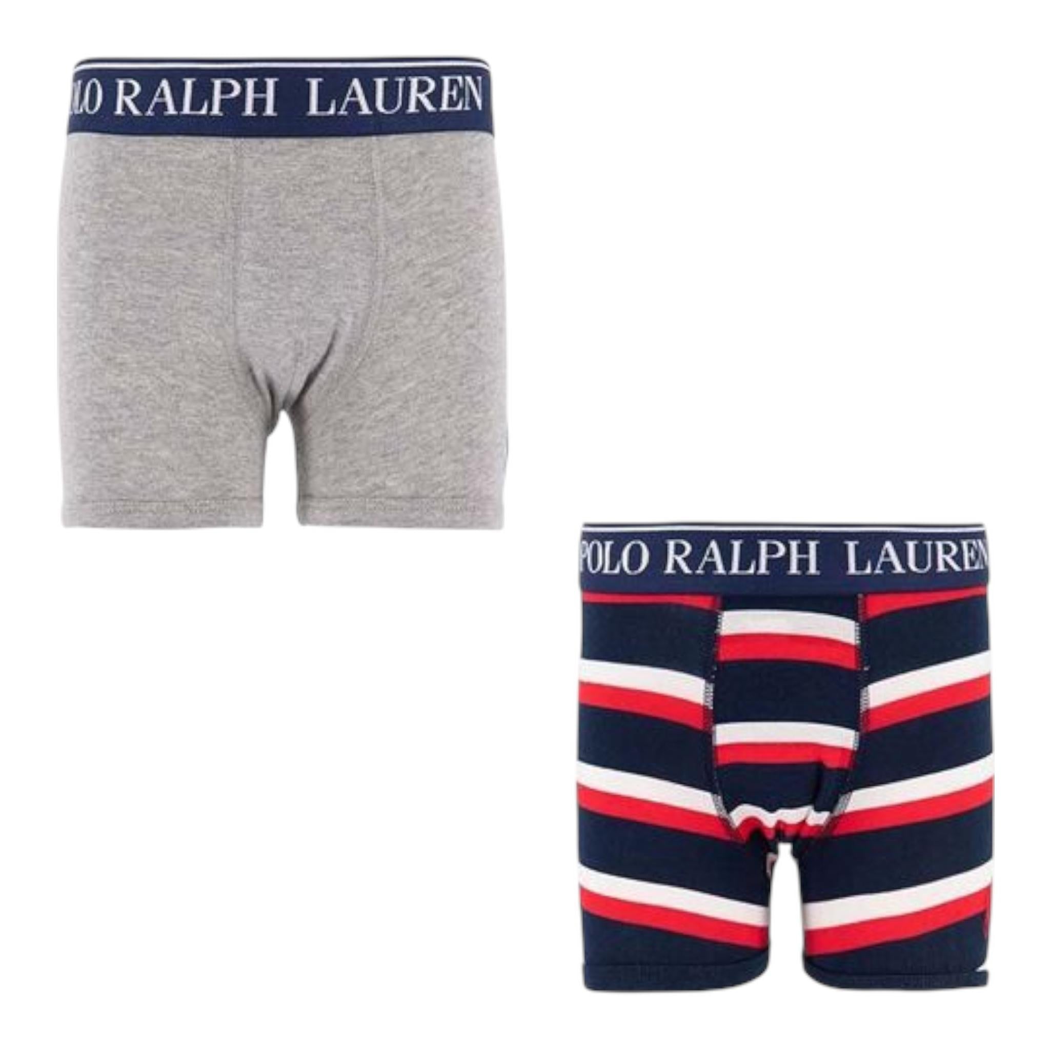 Ralph Lauren Set 2 Boxer Tinta Unita per Bambino 9P5016 GRIGIO RALPH LAUREN 