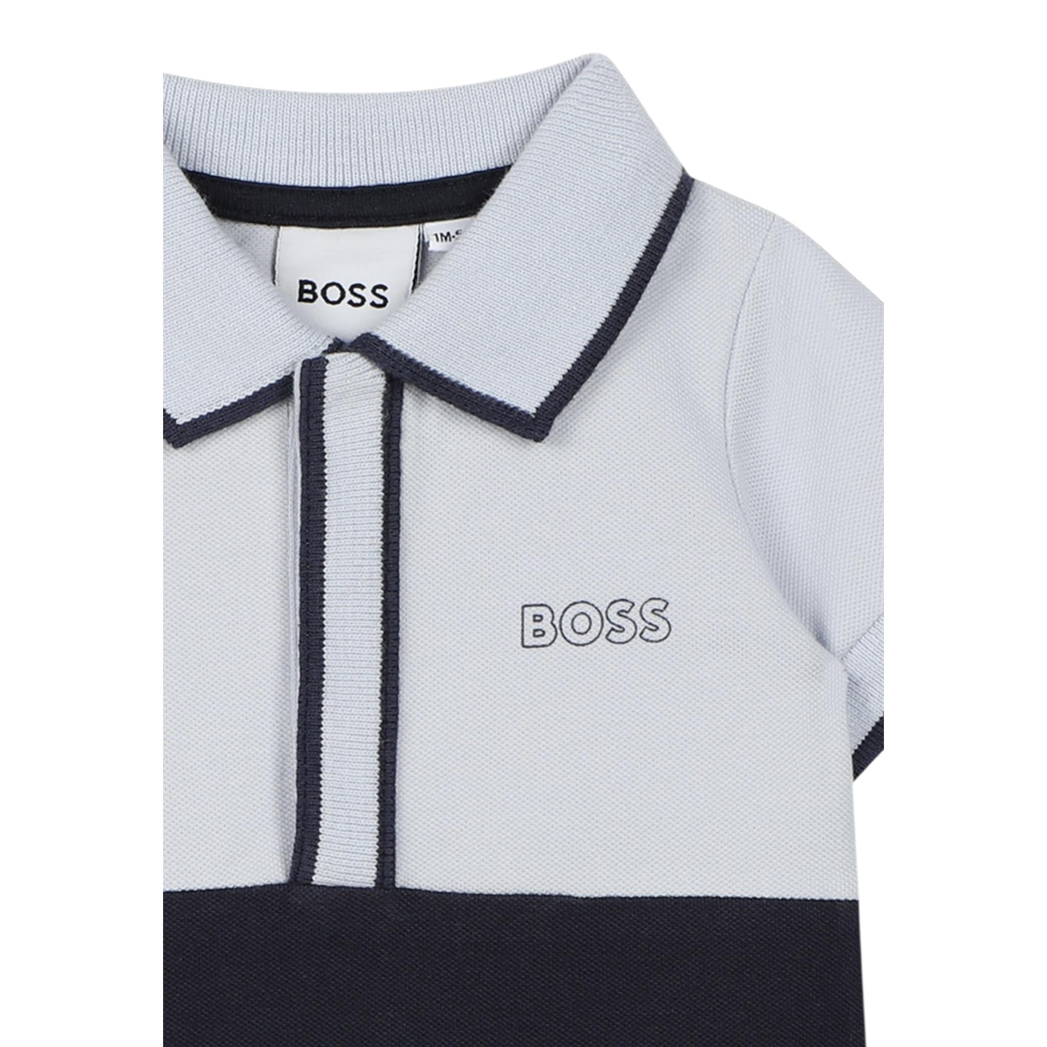 Boss Pagliaccetto Mezza Manica Bicolore per Neonato J52207 BLU BOSS 