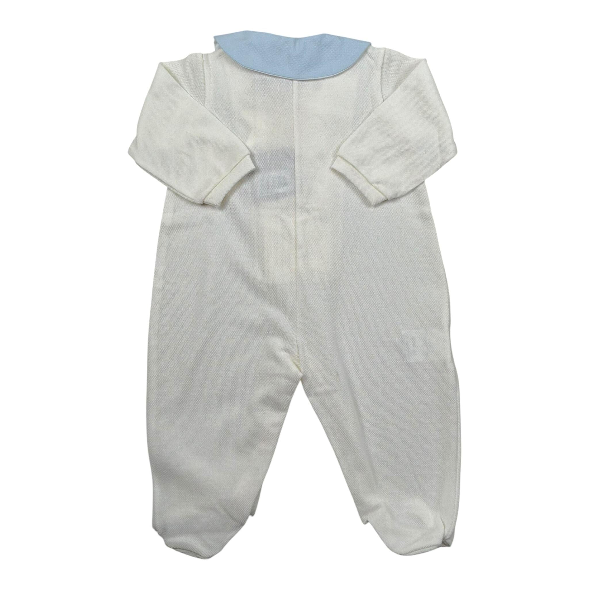 La Stupenderia Tutina Tinta Unita con Stampa per Neonata TBTT67 PANNA/AZZURRO LA STUPENDERIA 