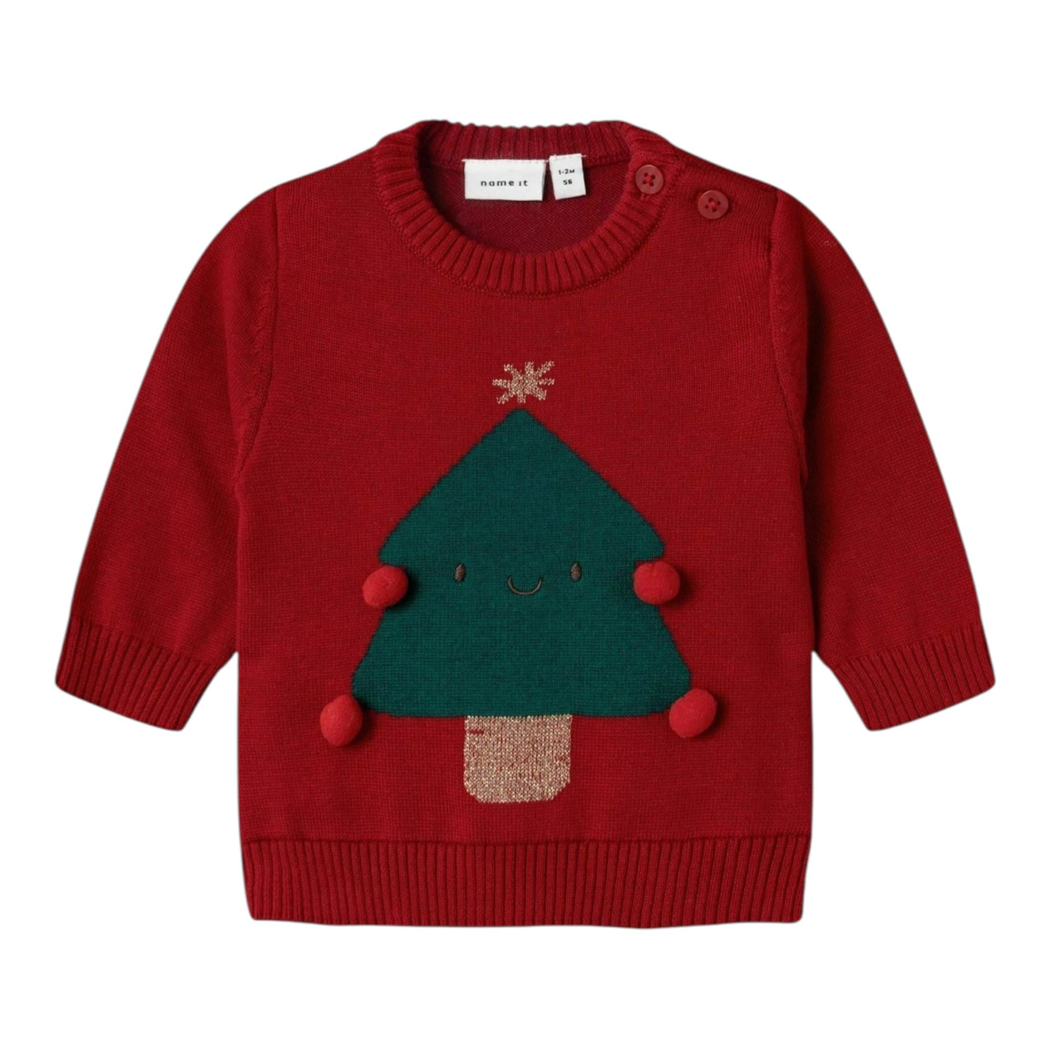 NAME IT maglia girocollo tinta unita cn applicazioni Rosso per Neonata 13234516 ROSSO NAME IT 