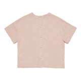 N°21 Camicia Mezza Manica Tinta Unita Cn Stampa In Contrasto Rosa Per Bambina