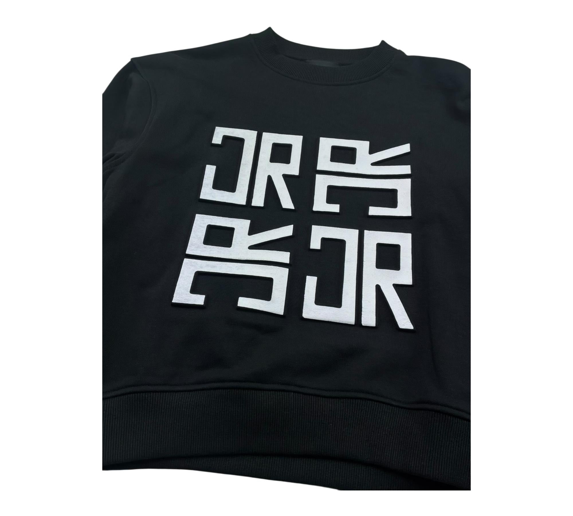 John Richmond Felpa Chiusa Girocollo Tinta Unita con Stampe per Bambina RGP26002FE NERO JOHN RICHMOND 