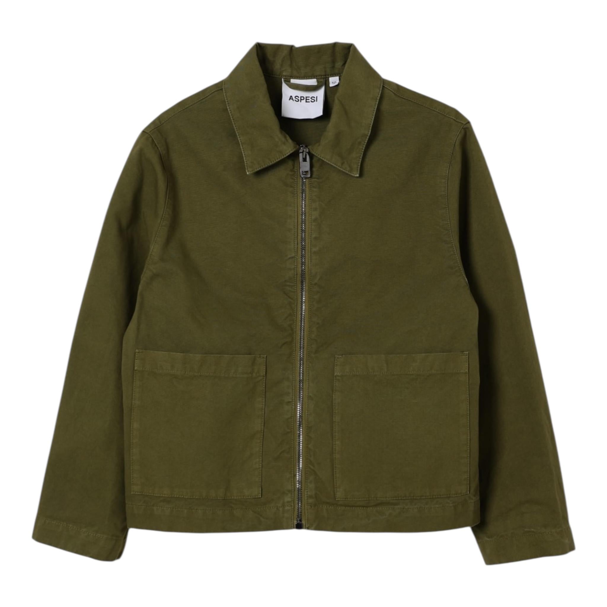 Aspesi Giubbino Tinta Unita con Zip per Bambino S25019GRC6066 VERDE ASPESI 