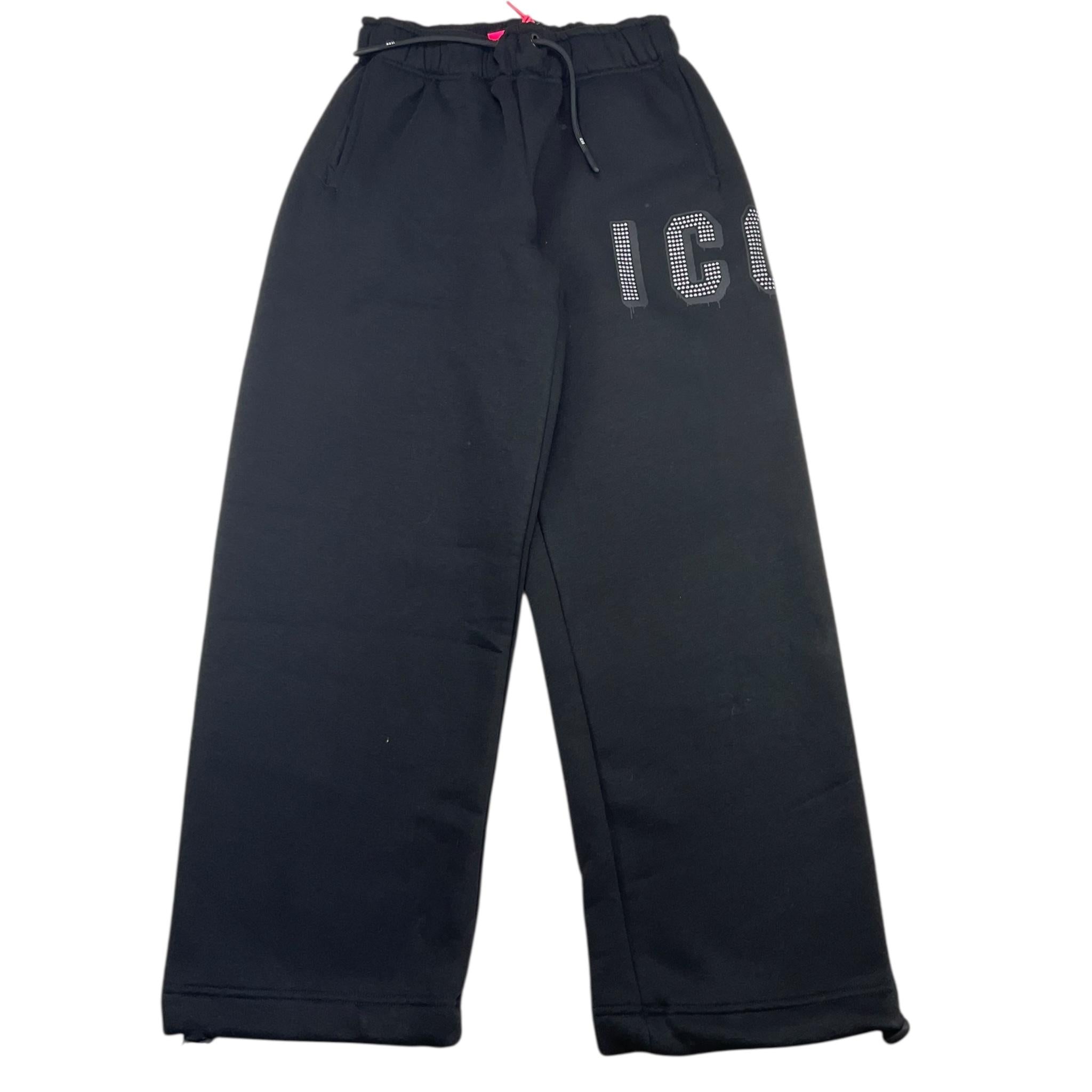 ICON pantalone tuta tinta unita a palazzo Nero per Bambina IGSP0031006 NERO ICON 