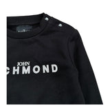 John Richmond Felpa Chiusa Girocollo Tinta Unita con Logo per Neonato RIP26036FE NERO JOHN RICHMOND 