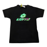 Lotto Einfarbiges T-Shirt mit Rundhalsausschnitt und schwarzem Logo-Print für Mädchen
