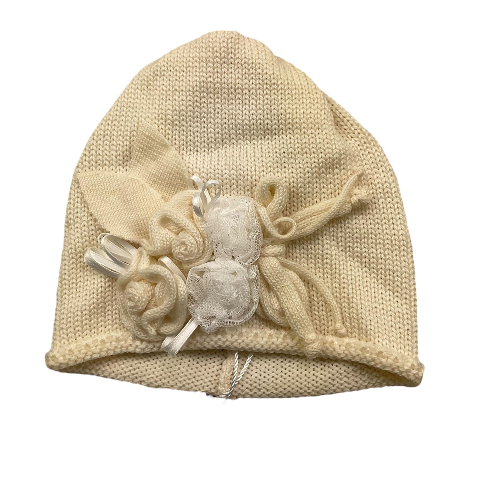 ALETTA cappello tinta unita con applicazioni Panna per Neonata CR888860 PANNA ALETTA 