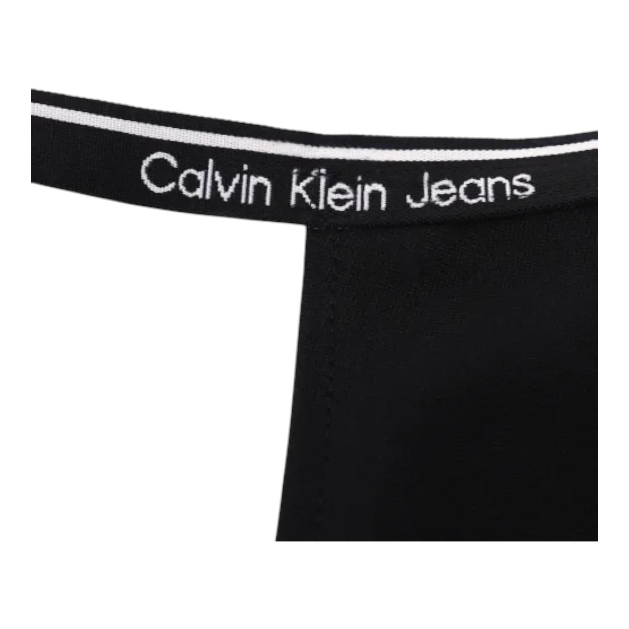 Calvin Klein Canotta Tinta Unita con Logo per Bambina IG0IG02436 NERO CALVIN KLEIN 