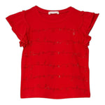 Liu Jo T-Shirt Girocollo Tinta Unita con Brillantini per Neonata KA4048X ROSSO LIU JO 