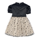 ABEL & LULA abito mezza manica bicolore con gonna tulle Nero/beige per Bambina 5532 NERO/BEIGE ABEL & LULA 