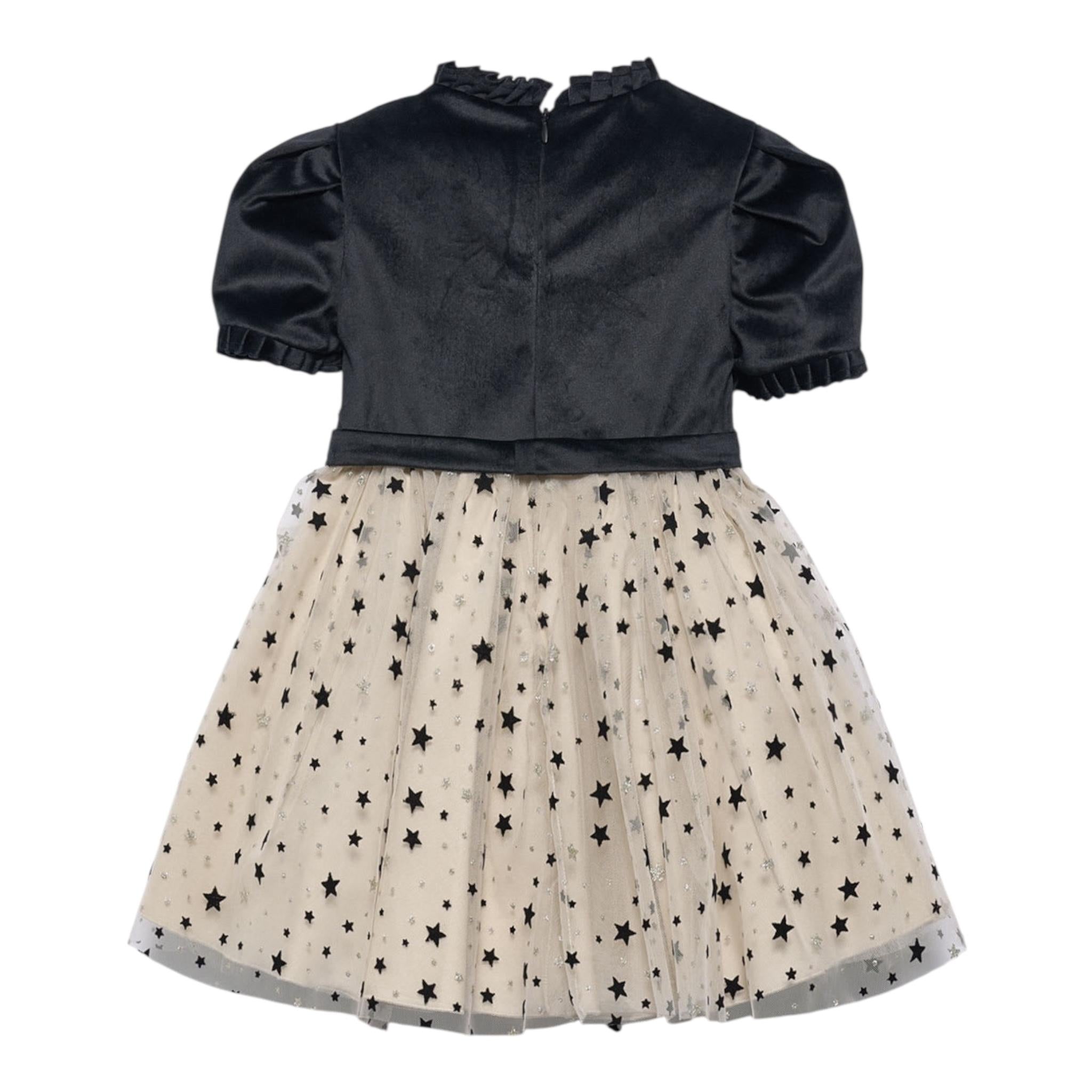 ABEL & LULA abito mezza manica bicolore con gonna tulle Nero/beige per Bambina 5532 NERO/BEIGE ABEL & LULA 