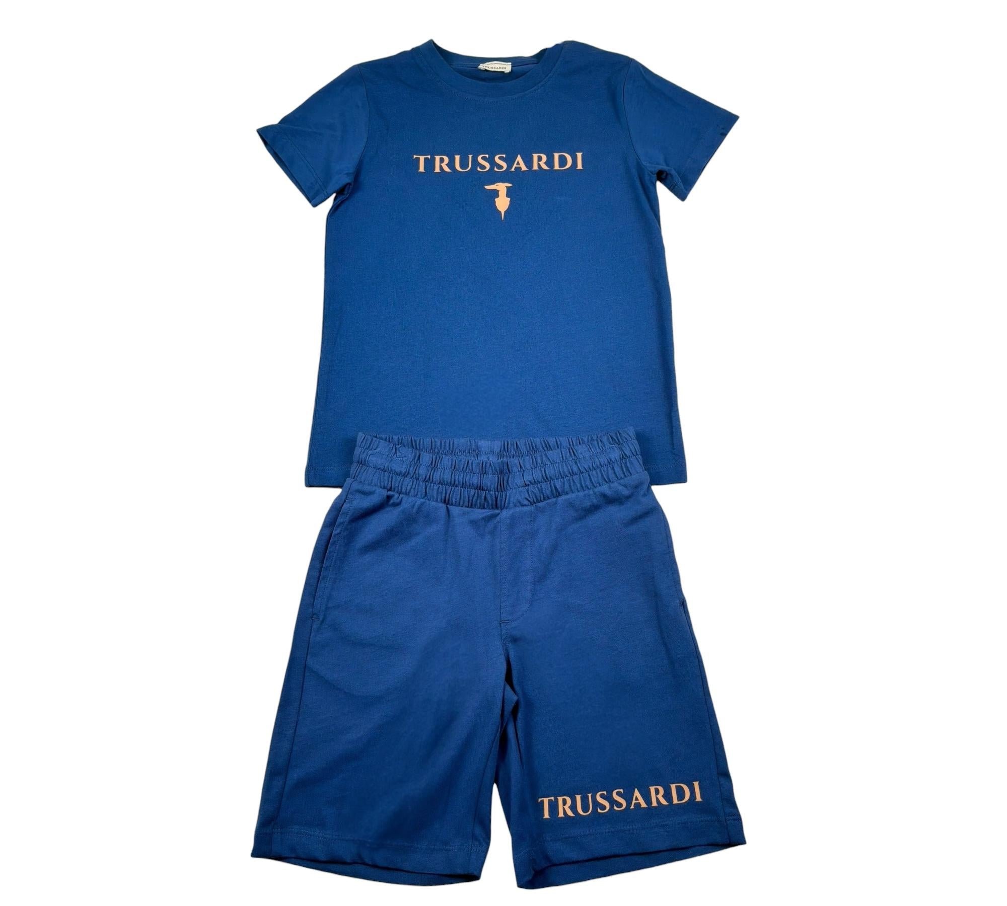Trussardi Completo 2 Pezzi T-Shirt-Bermuda Tinta Unita per Bambino TBP26010CJ BLU TRUSSARDI 