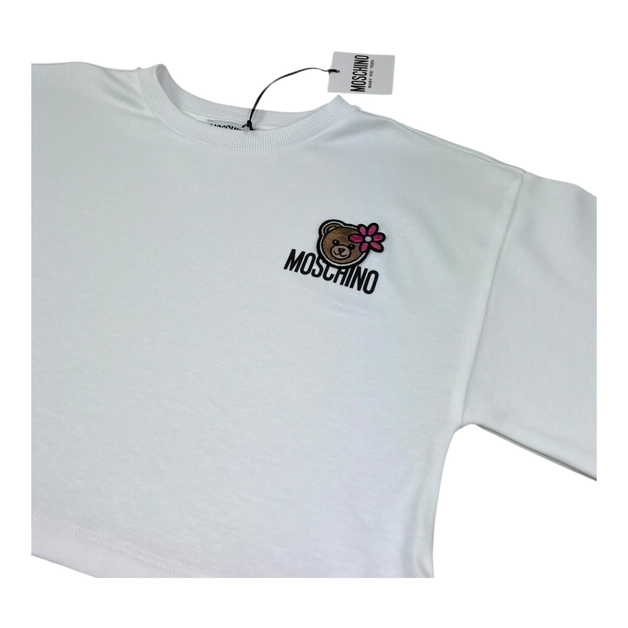 Moschino Abito Bicolore Mezza Manica per Bambina HDV0HR BIANCO/ROSA MOSCHINO 