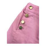 Miss Grant Short Tinta Unita con Bottoni In Contrasto Rosa per Neonata