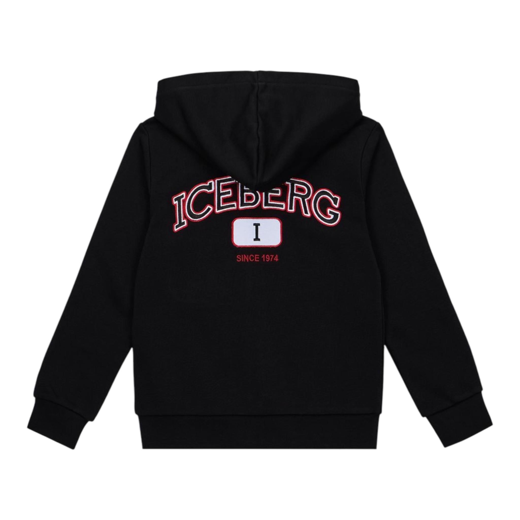 ICEBERG felpa con zip e cappuccio tinta unita Nero per Bambino MFICE5316J NERO ICEBERG 