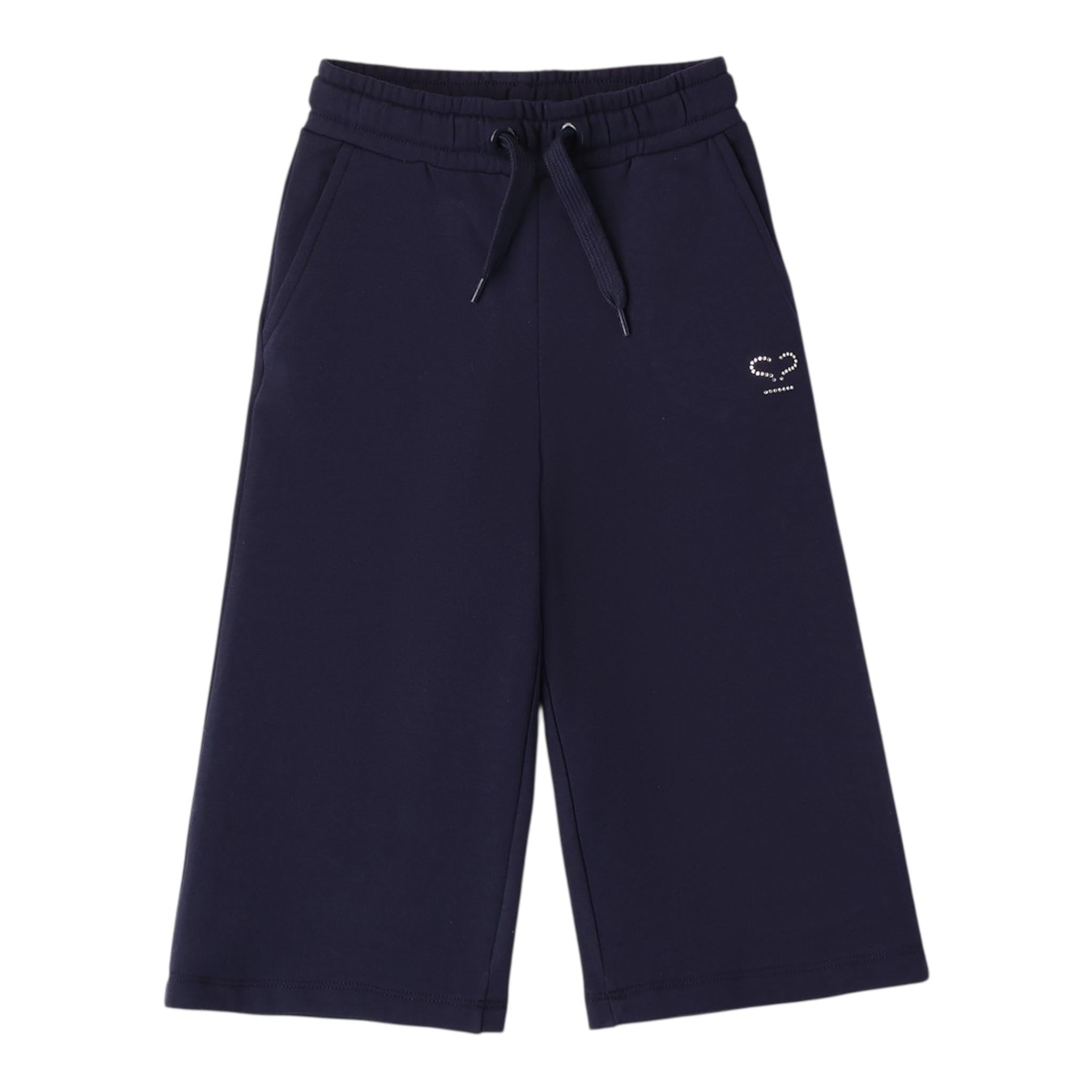 SARABANDA pantalone modello a palazzo tinta unita con elastico in vita Blu per Neonata 0A321N BLU SARABANDA 