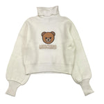 MOSCHINO maglia tinta unita collo alto con stampa Bianco per Bambina HDW02A BIANCO MOSCHINO 