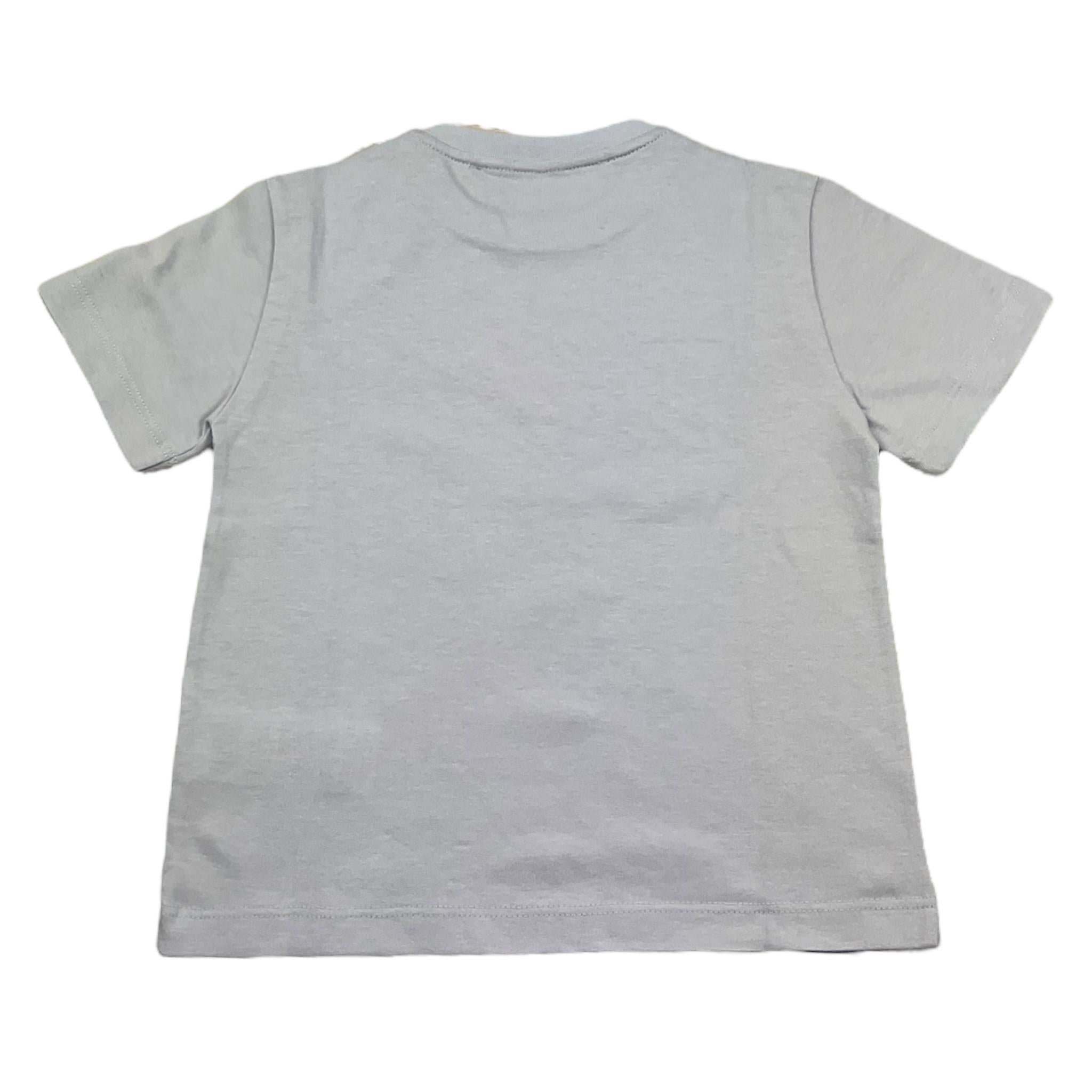 Miss Blumarine T-Shirt Girocollo Tinta Unita con Brillantini per Bambina BGTS001 AZZURRO MISS BLUMARINE 