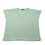 Nera 20.52 T-Shirt Tinta Unita Scollo A V per Bambina N15455 VERDE ACQUA NERA 20.52 