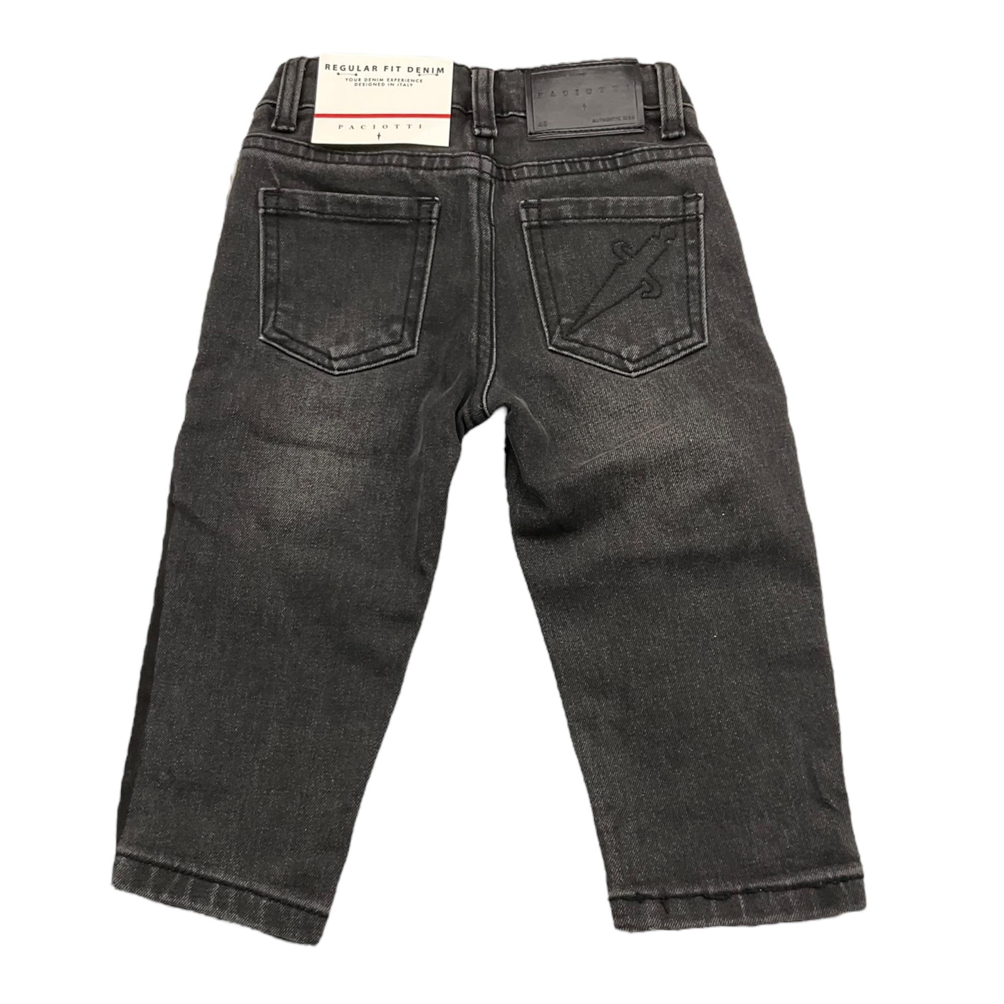 CESARE PACIOTTI jeans tinta unita con girovita regolabile Nero per Bambino PTP5361BX NERO CESARE PACIOTTI 