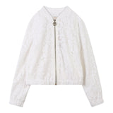 Michael Kors Giubbino con Zip Tinta Uita con Ricami Bianco per Bambina R30412 BIANCO MICHAEL KORS 
