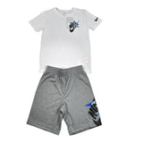 Nike Completo 2 Pezzi T-Shirt-Bermuda Tinta Unita per Bambino 9Q0616 BIANCO/GRIGIO NIKE 