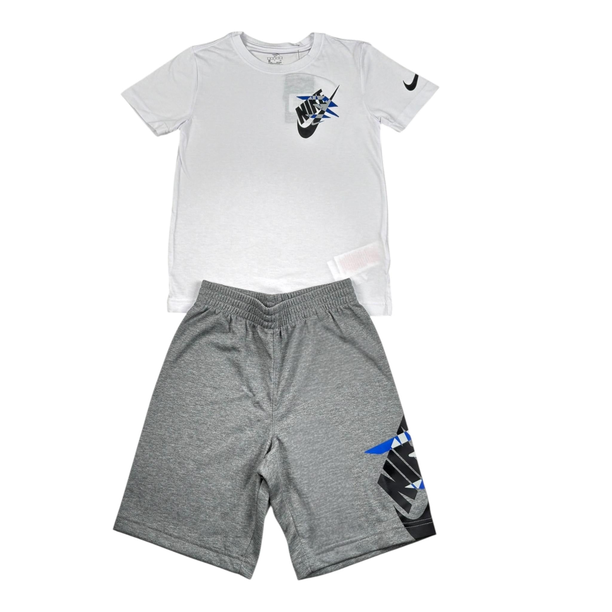 Nike Completo 2 Pezzi T-Shirt-Bermuda Tinta Unita per Bambino 9Q0616 BIANCO/GRIGIO NIKE 