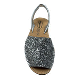 Angelitos Sandalo Tinta Unita Glitterato per Bambina ANG204 ARGENTO ANGELITOS 