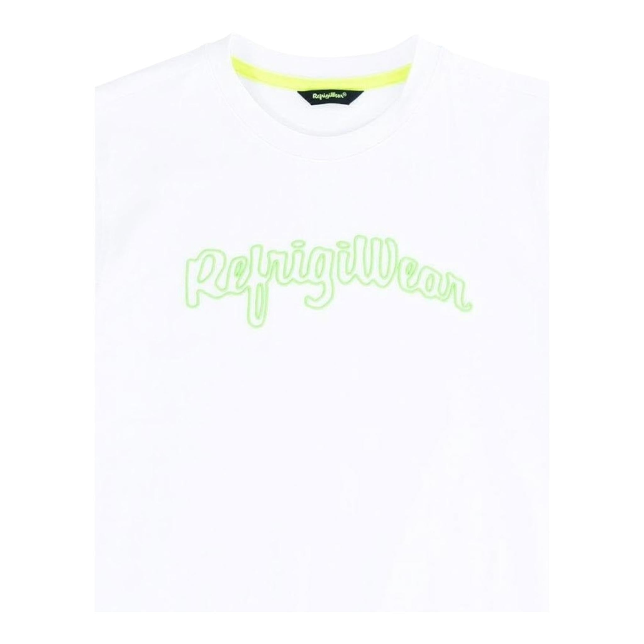 Refrigiwear T-Shirt Girocollo Tinta Unita con Stampa per Bambino 110TRMJS25 BIANCO REFRIGIWEAR 
