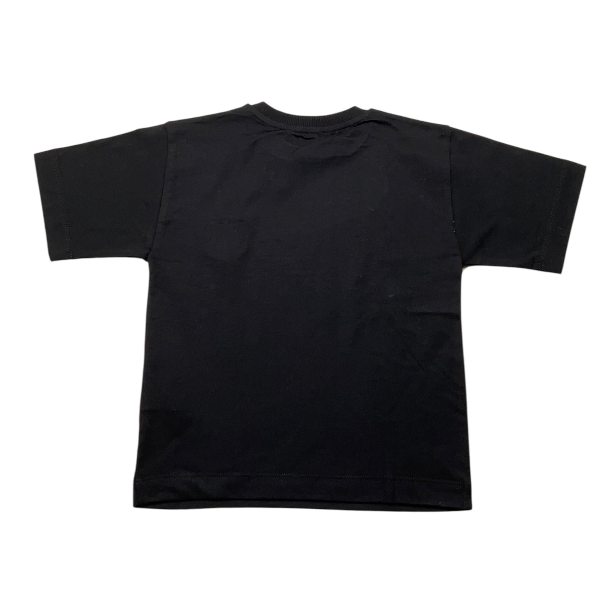 MOSCHINO t-shirt girocollo tinta unita con logo Nero per Bambino H7M03RX NERO MOSCHINO 
