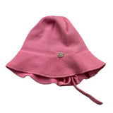 Paz Rodriguez Cappello Tinta Unita Con Laccetti Rosa Per Neonata