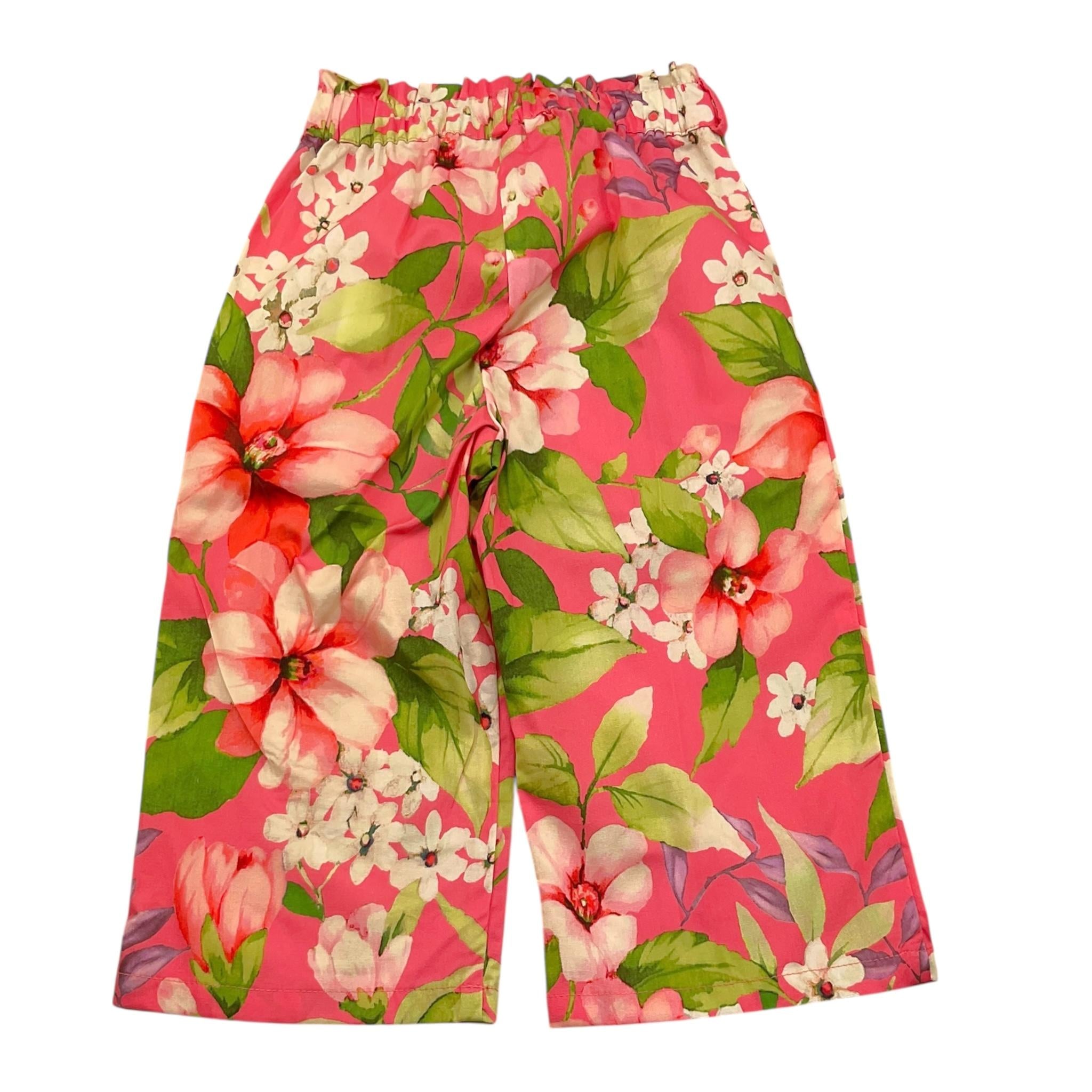 Twinset Pantalone Tinta Unita con Fantasia Fiori per Bambina 231GJ2144 FUXIA TWINSET 