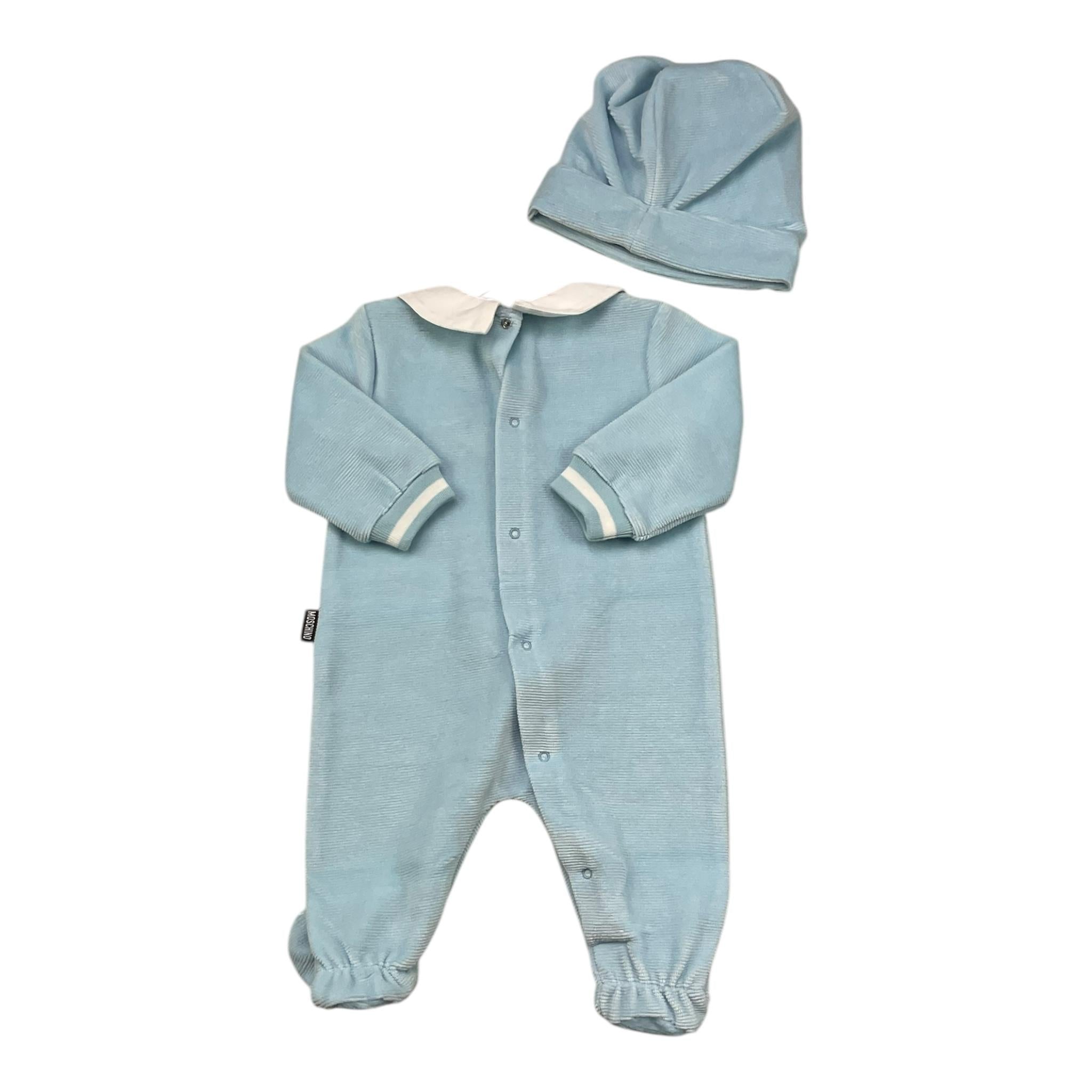 MOSCHINO set tutina-cappello tinta unita Azzurro per Neonato MUY08K AZZURRO MOSCHINO 