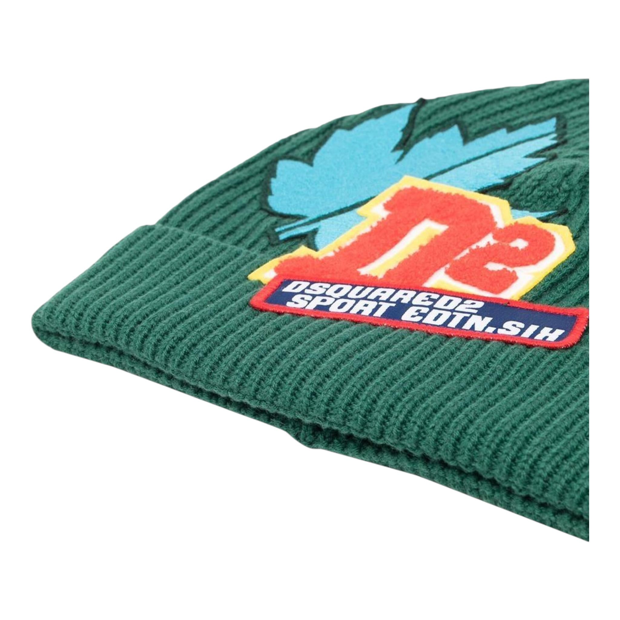 DSQUARED2 cappello tinta unita con stampa logo Verde per Bambino DQ1152 VERDE DSQUARED2 