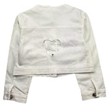 Lu Lu By Miss Grant Giubbino In Denim Tinta Unita Bianco Per Bambina