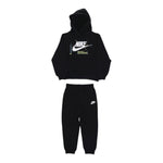 NIKE completo tinta unita 2pz felpa-pantalone Nero per Bambino 86M359 NERO NIKE 