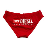 Diesel Costume Mutanda Tinta Unita con Stampa per Bambino 00J49H ROSSO DIESEL 