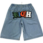 John Richmond Bermuda In Denim Tinta Unita con Elastico In Vita per Bambino RBP26062BE AZZURRO JOHN RICHMOND 