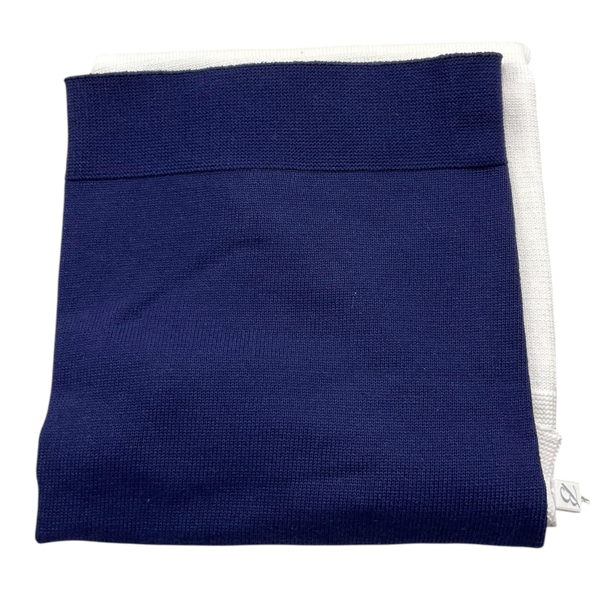 Barcellino Coperta Bicolore con Stampa per Neonato 100516 BIANCO/BLU BARCELLINO 