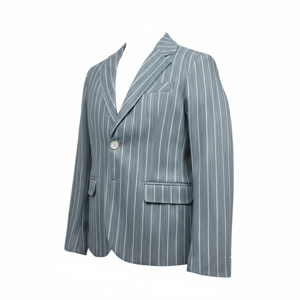 Manuel & Frank Giacca Tinta Unita con Fantasia A Righe per Bambino MF6260R AZZURRO MANUEL & FRANK 