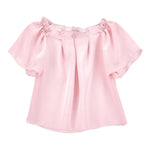 Monnalisa Camicia Mezza Manica Tinta Unita per Bambina 17E300J ROSA MONNALISA 