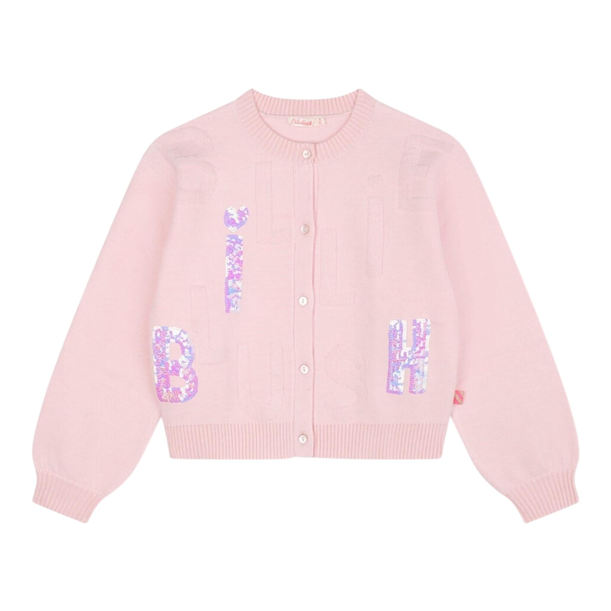 BillIEBLUSH cardigan tinta unita con paillettes Rosa per Neonata U20458N ROSA BillIEBLUSH 