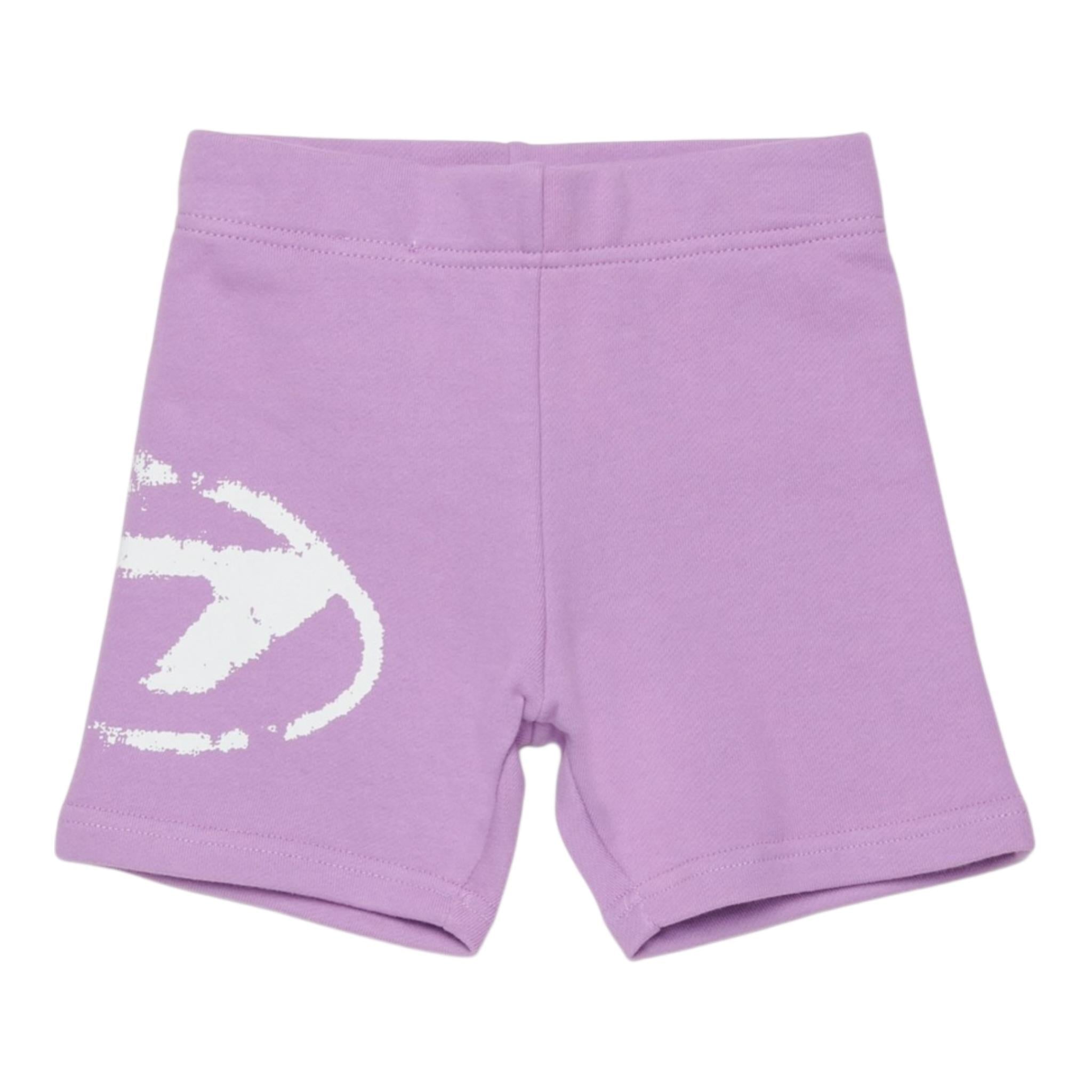 Diesel Short tinta unita con Logo Lilla per Neonata K00630 LILLA DIESEL 