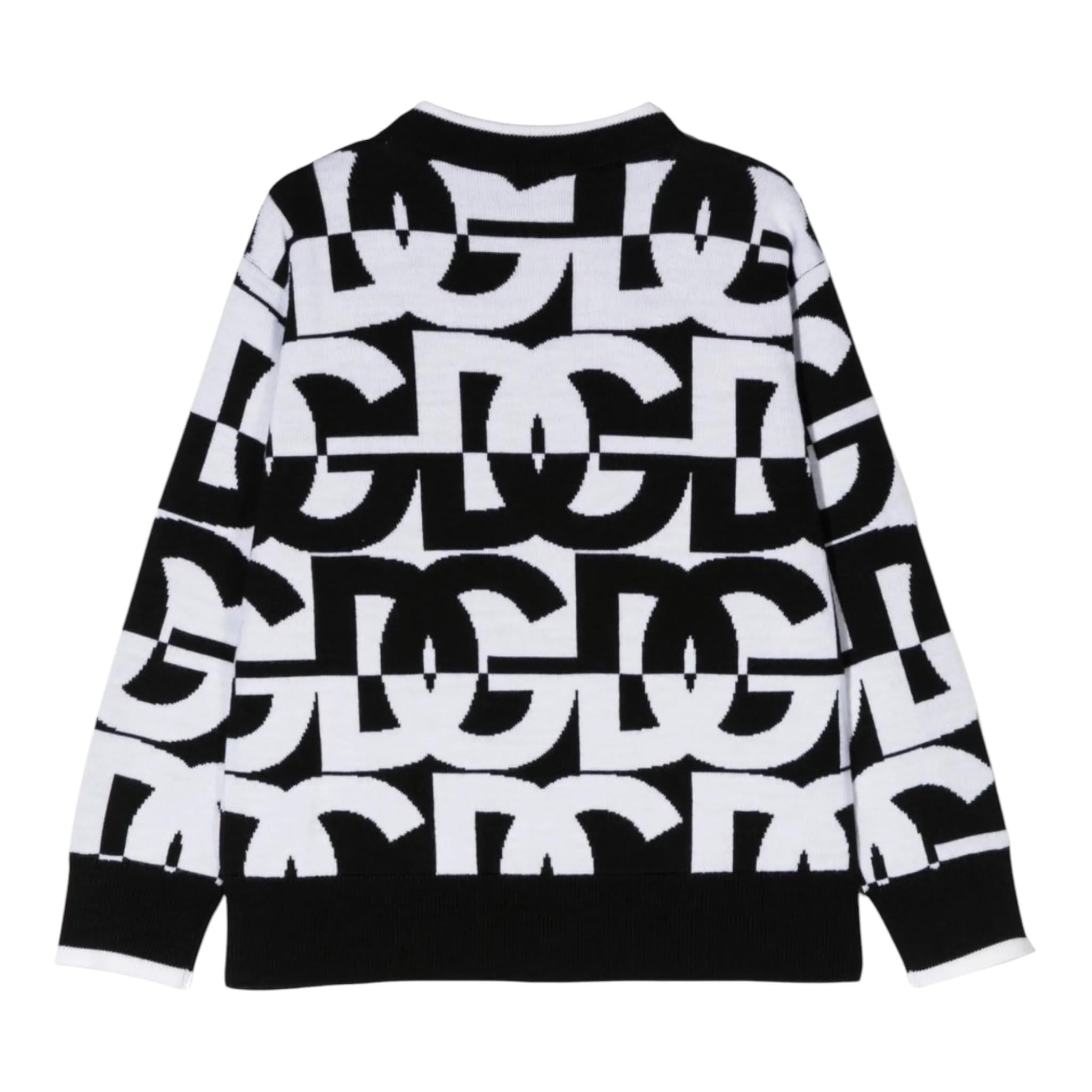 DOLCE & GABBANA maglia girocollo bicolore Bianco/nero per Bambino L4KWC5 BIANCO/NERO DOLCE & GABBANA 