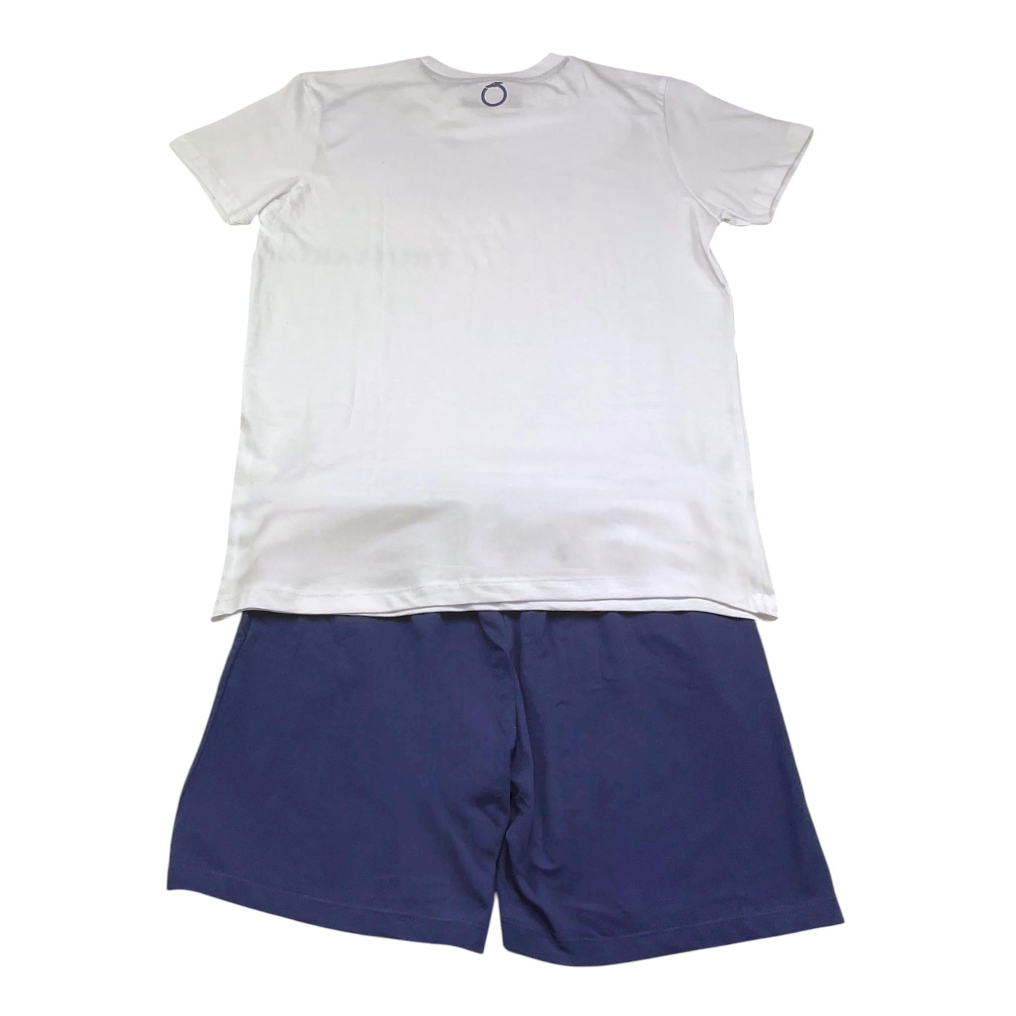 Trussardi Completo 2 Pezzi Bicolore T-Shirt-Bermuda per Bambino XBP24008CJ BIANCO/BLU TRUSSARDI 