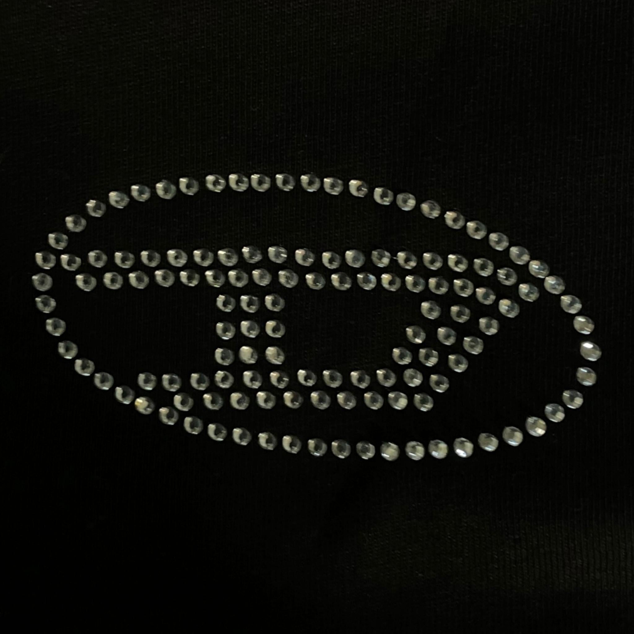 DIESEL t-shirt girocollo con logo brillantini Nero per Bambina J01953 NERO DIESEL 