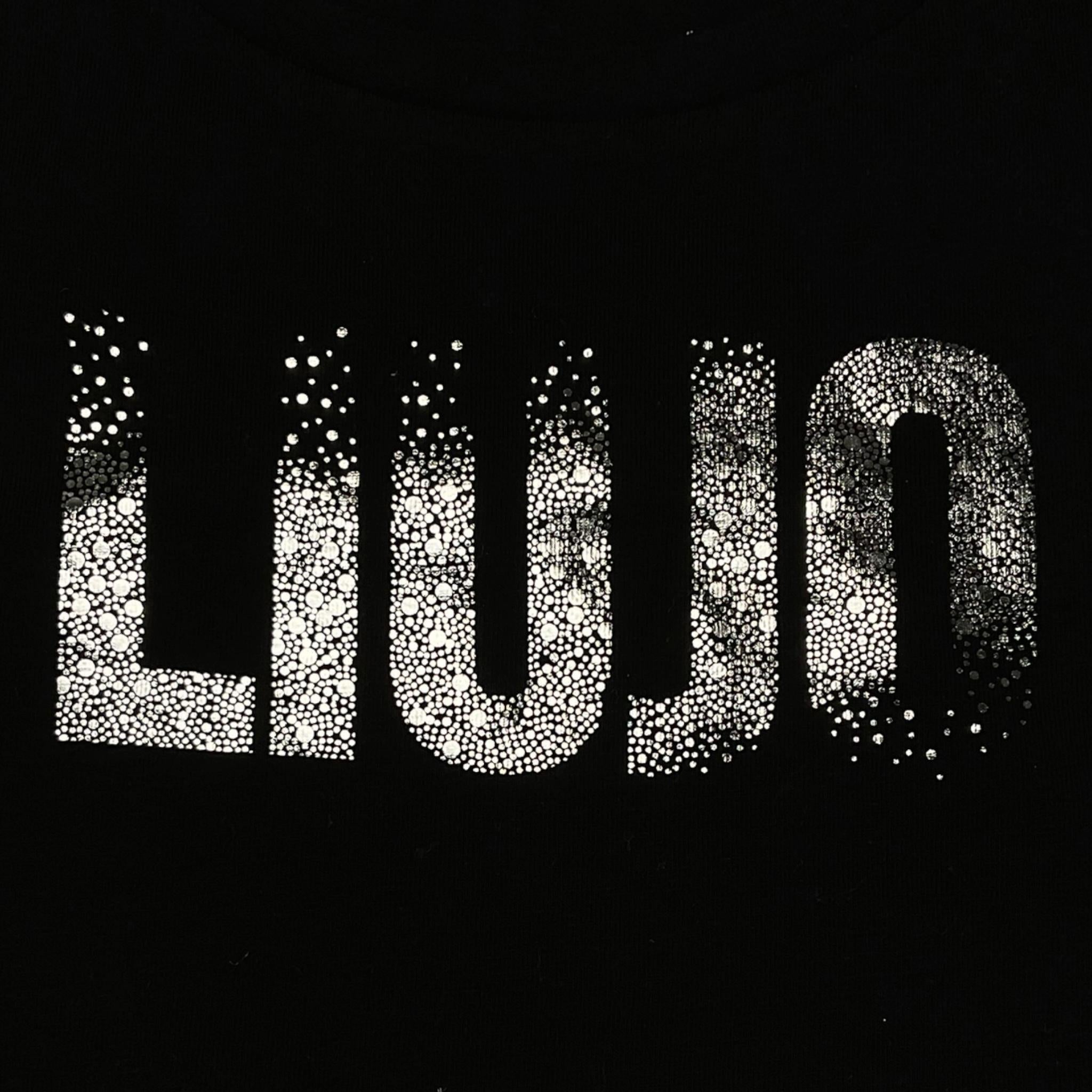 LIU JO shirt girocollo tinta unita con stampa Nero per Bambina GF4210 NERO LIU JO 