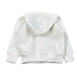 Please Felpa Tinta Unita con Zip E Stampa per Bambino LK06042B71 BIANCO PLEASE 