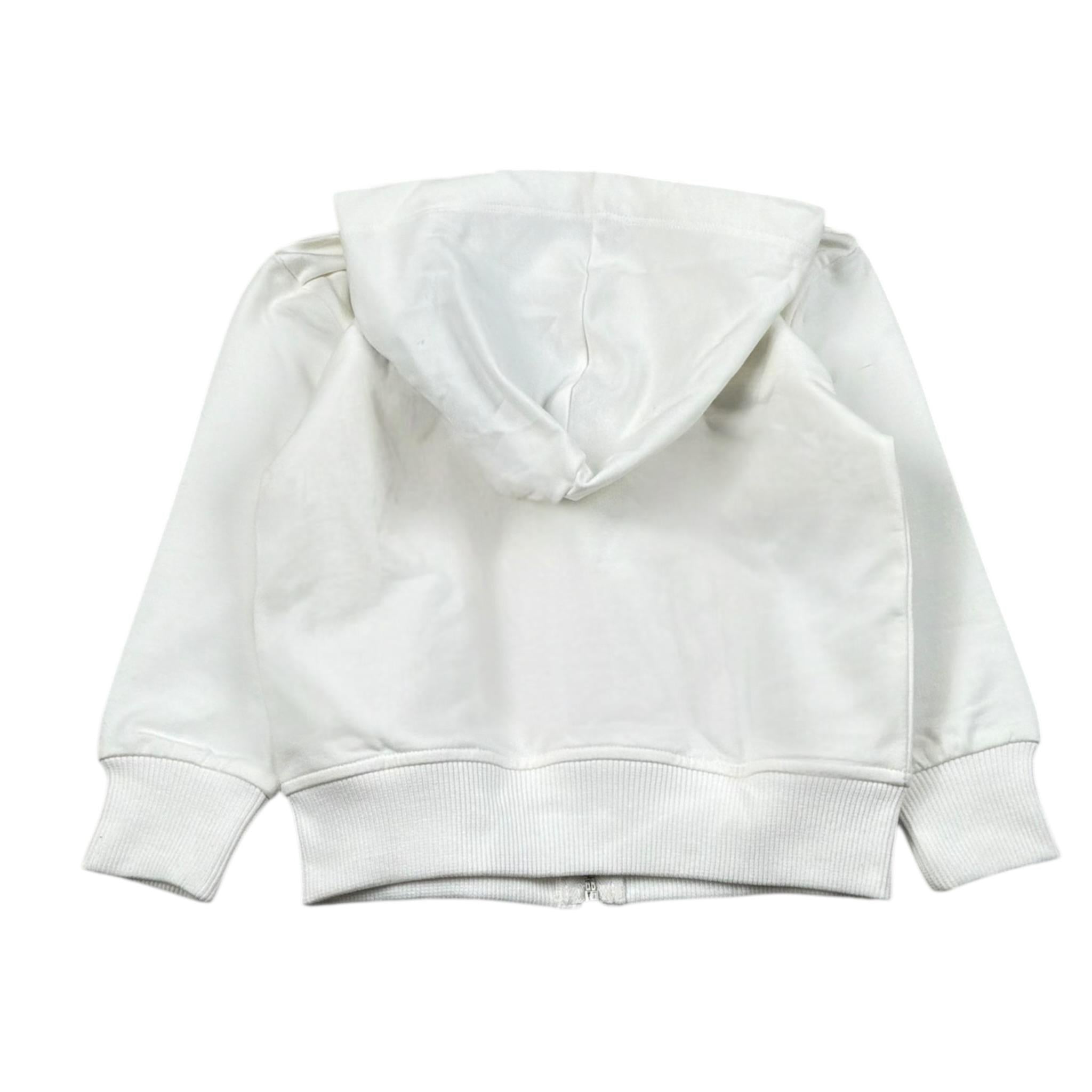 Please Felpa Tinta Unita con Zip E Stampa per Bambino LK06042B71 BIANCO PLEASE 