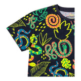 Losan T-Shirt Girocollo Tinta Unita con Stampa  Blu per Bambino